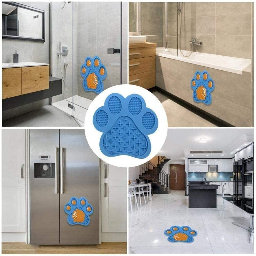 Lick Mat for Dogs, with Suction Cup, Used for Dog Bath Peanut Butter Lick Pad,And Anxiety Relief in Dogs, Dog Lick Pad, with Silicone Spatula (Style 5)