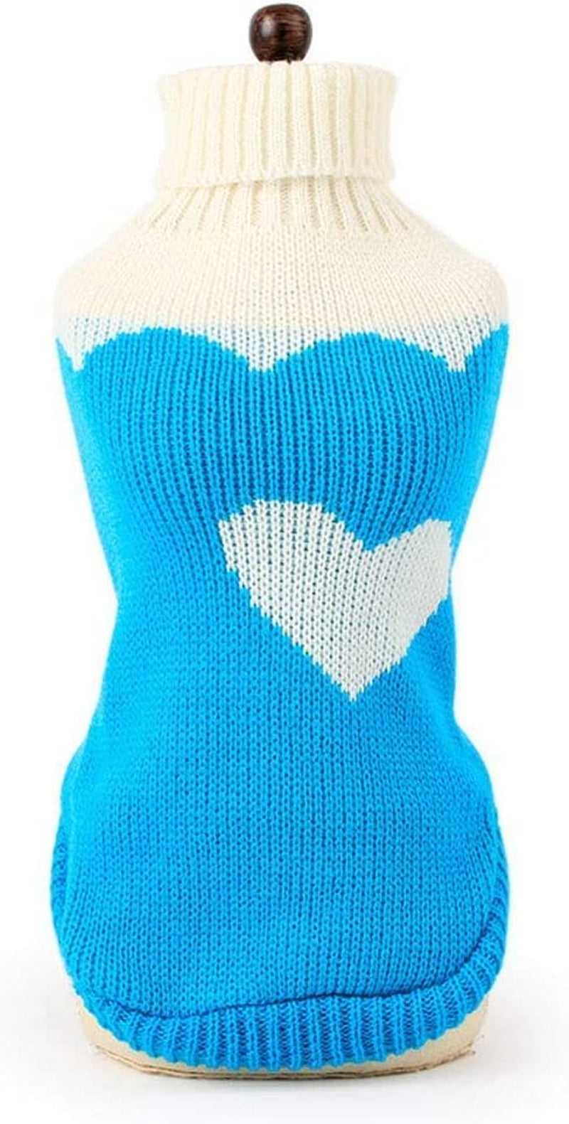 Pet Dog Sweaters Classic Knitwear Turtleneck Winter Warm Puppy Clothing Cute Strawberry and Heart Doggie Sweater (Sky Blue, Large)