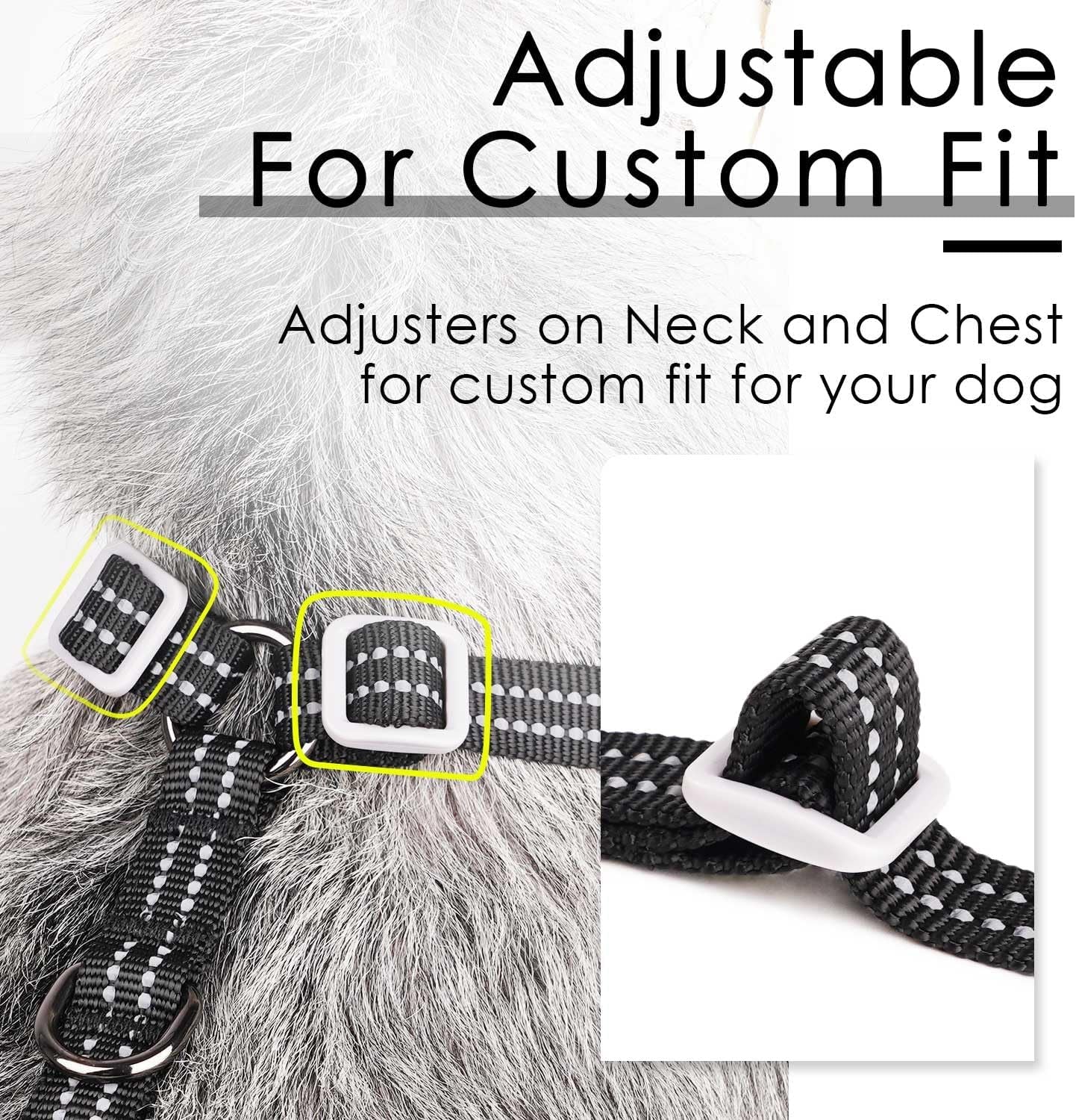 Reflective Breathable Soft Air Mesh No Pull Puppy Choke Free over Head Vest Ventilation Harness for Puppy Small Medium Dogs and Cats (Black,S)