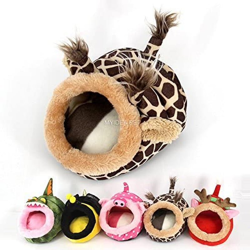 Warm Guinea Pigs Bed,Hedgehog Winter Nest,Rat Chinchillas & Small Pet Animals Bed/Cube/House, Habitat, Lightweight, Durable, Portable, Cushion Big Mat (Small Pet - S, 1.Giraffe)