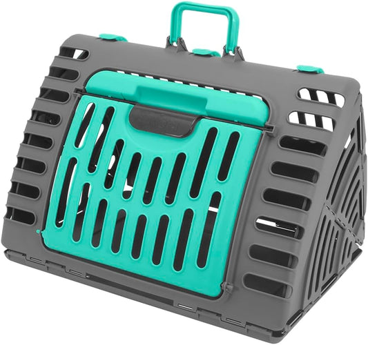 Designs Foldable Travel Cat Carrier - Front Door Plastic Collapsible Carrier Collection, Waterproof Bed
