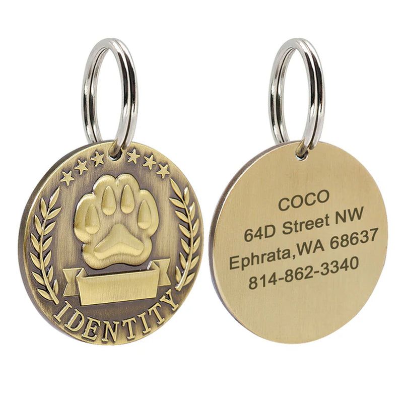 Customized Pet Dog ID Tag Free Engraving Dogs Cats Nameplate Pet Dog Collar Accessories Stainless Steel Pet Name Pendant