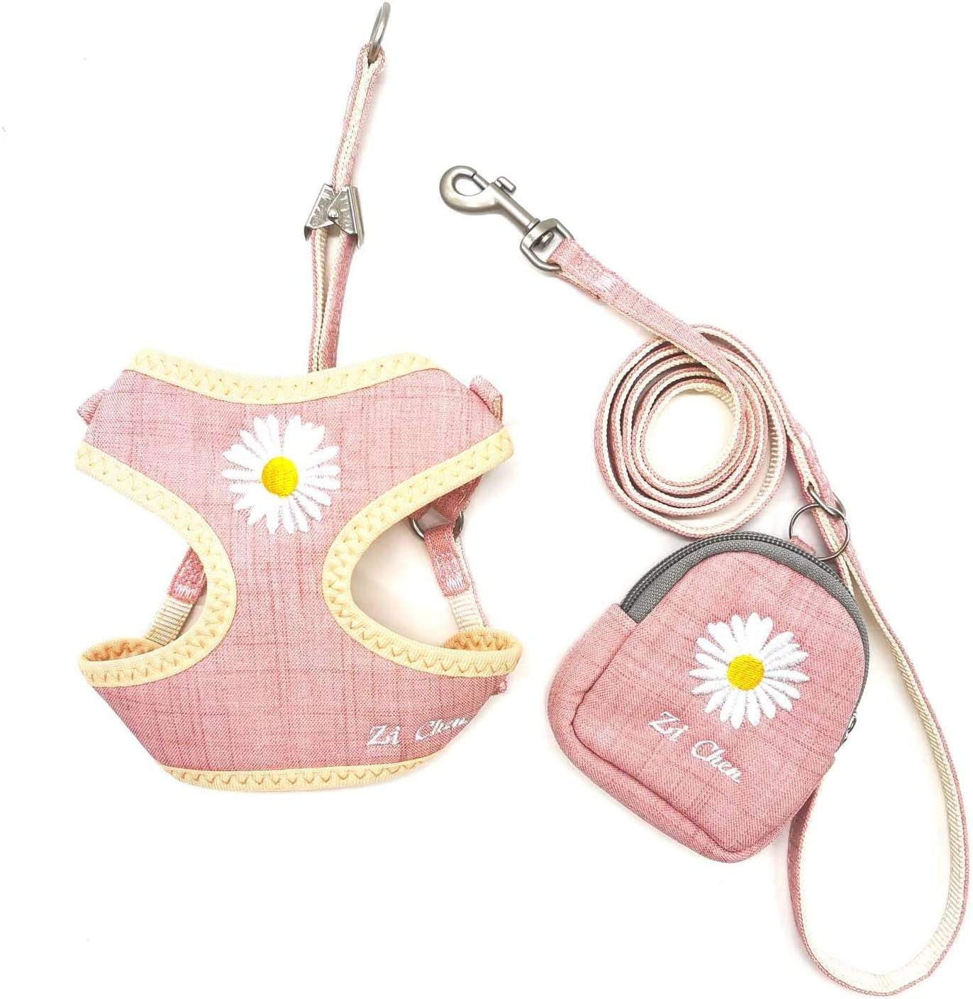 Pet Vest Harness with Leash for Puppy Dog and Cat,Matching Food Bag for Outdoor Walking or Hiking,Soft/Cosy Mesh for Small Dog Puppy Pets