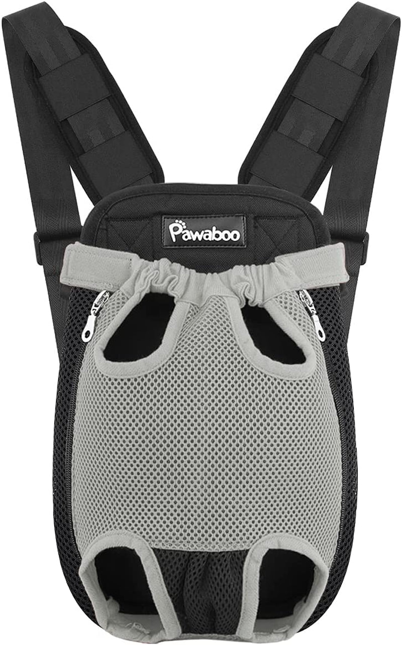 Pet Carrier Backpack, Adjustable Pet Front Cat Dog Carrier Backpack Travel Bag, Legs Out, Easy-Fit for Traveling Hiking Camping for Small Medium Dogs, Large Size, Gray