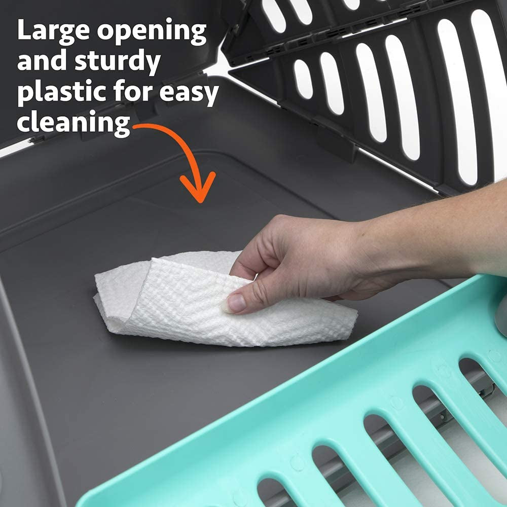 Designs Foldable Travel Cat Carrier - Front Door Plastic Collapsible Carrier Collection, Waterproof Bed