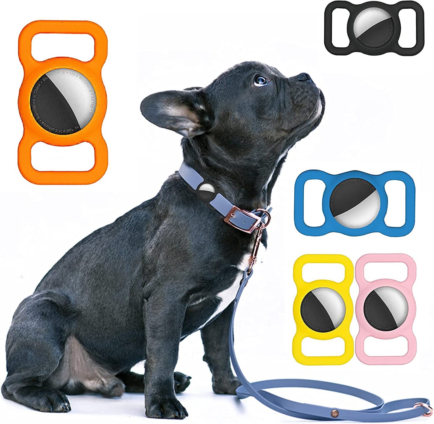 Dog Collar Holder Perfect for Apple Airtag 2 Pack - Protective Case and Airtag Holder for Pets, Backpacks - Air Tag Case (Yellow & Lime)
