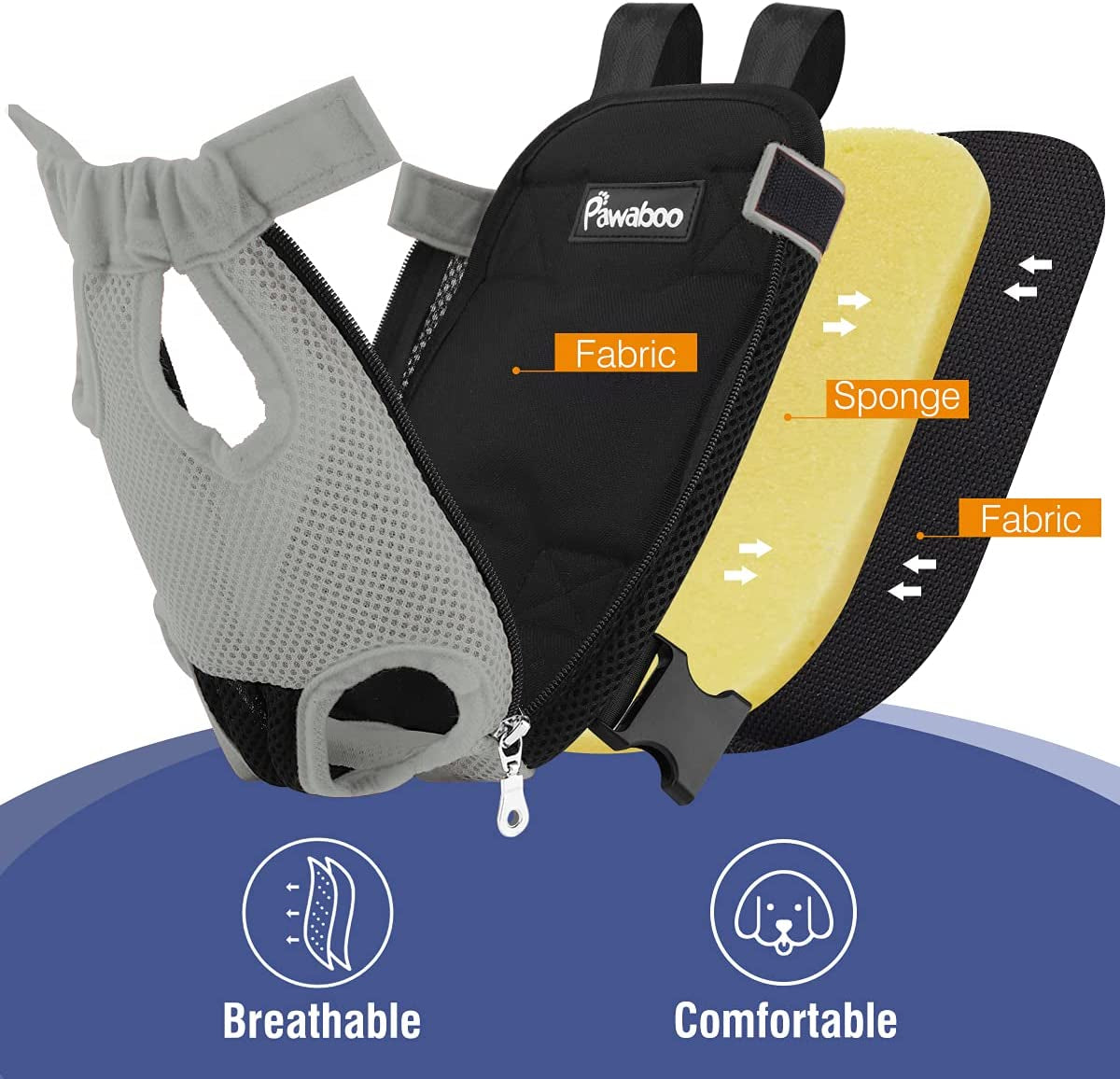 Pet Carrier Backpack, Adjustable Pet Front Cat Dog Carrier Backpack Travel Bag, Legs Out, Easy-Fit for Traveling Hiking Camping for Small Medium Dogs, Large Size, Gray