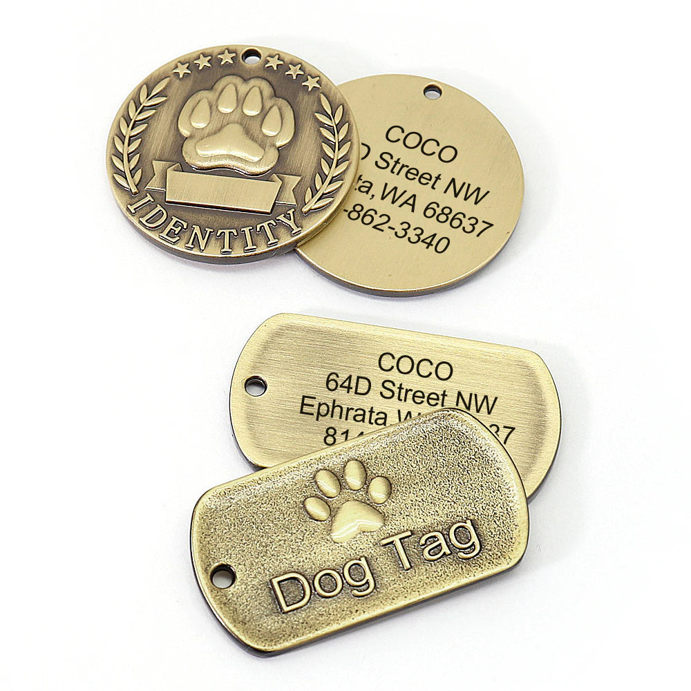 Customized Pet Dog ID Tag Free Engraving Dogs Cats Nameplate Pet Dog Collar Accessories Stainless Steel Pet Name Pendant